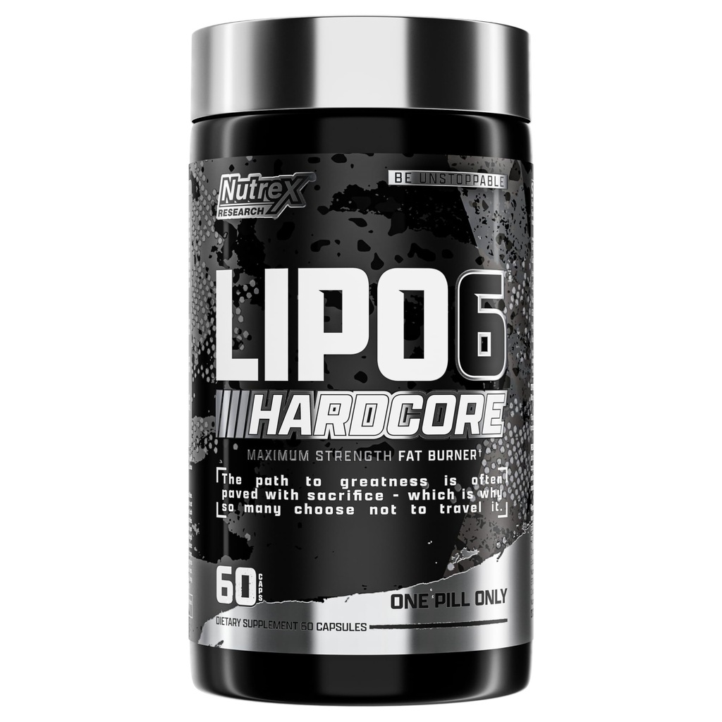 Nutrex Forskning Lipo- 6 Hardcore supplement, Understøtter Metabolisme & Energi, Kostkapsler - 60 Tæl
