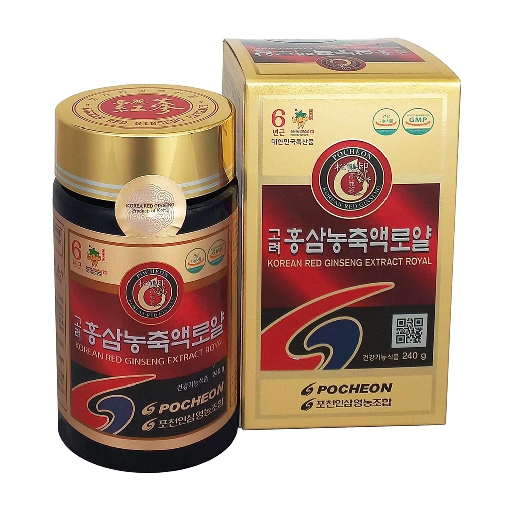 Pocheon 240g (8.5oz), 100% Pure Koreansk 6Years Root Panax Red Ginseng Extract Royal, 70% Solid State, Saponin, Naturlig Immunforsvar