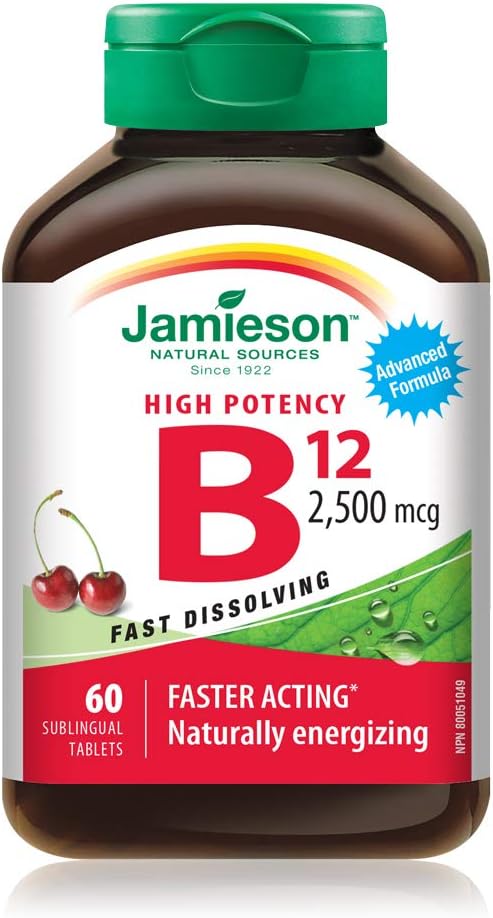 Jamieson Vitamin B12 2500 mikrogram (METHYLCOBALAMIN), 60 Sublinguale tabletter