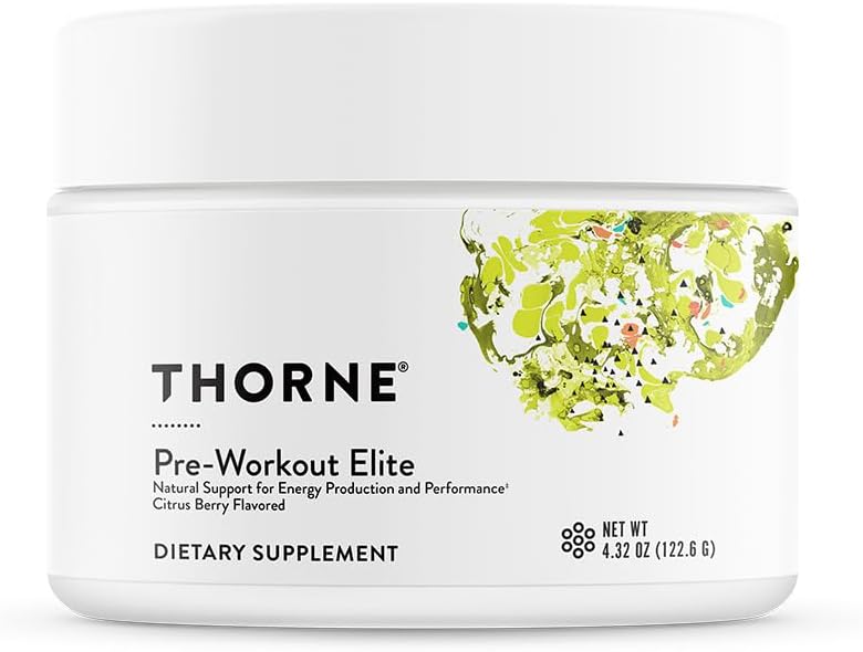 THORNE - Pre-Workout Elite - Natural Support for Energy Production and Performance* - Citrus Berry Flavored - NSF Certified for Sport - 4.32 Oz - 24 Servings