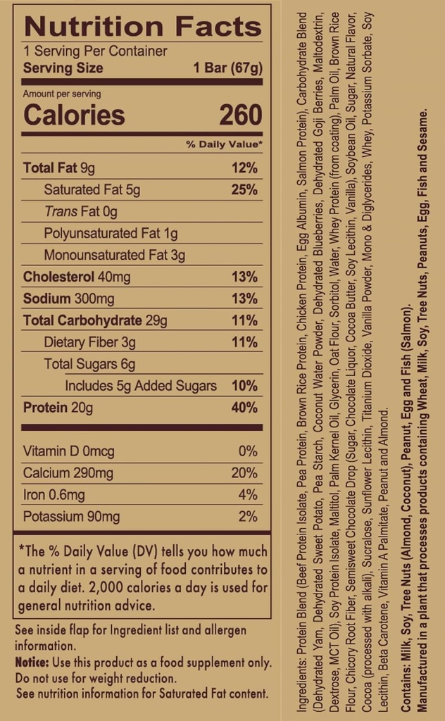 REDCON1 MRE Bar, Chocolate Chip Cookie Dough, 20g Whole Food Protein Bar with MCT Oil - Easy to Digest, Delicious Meal Replacement Bar - Anytime Protein Snack, Post or Pre Workout Bars (4 Bars)