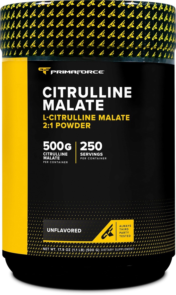 PrimaForce L- Citrullin Malat Powder, Unflavored, 500 Bedste - Vegan, Non- GMO