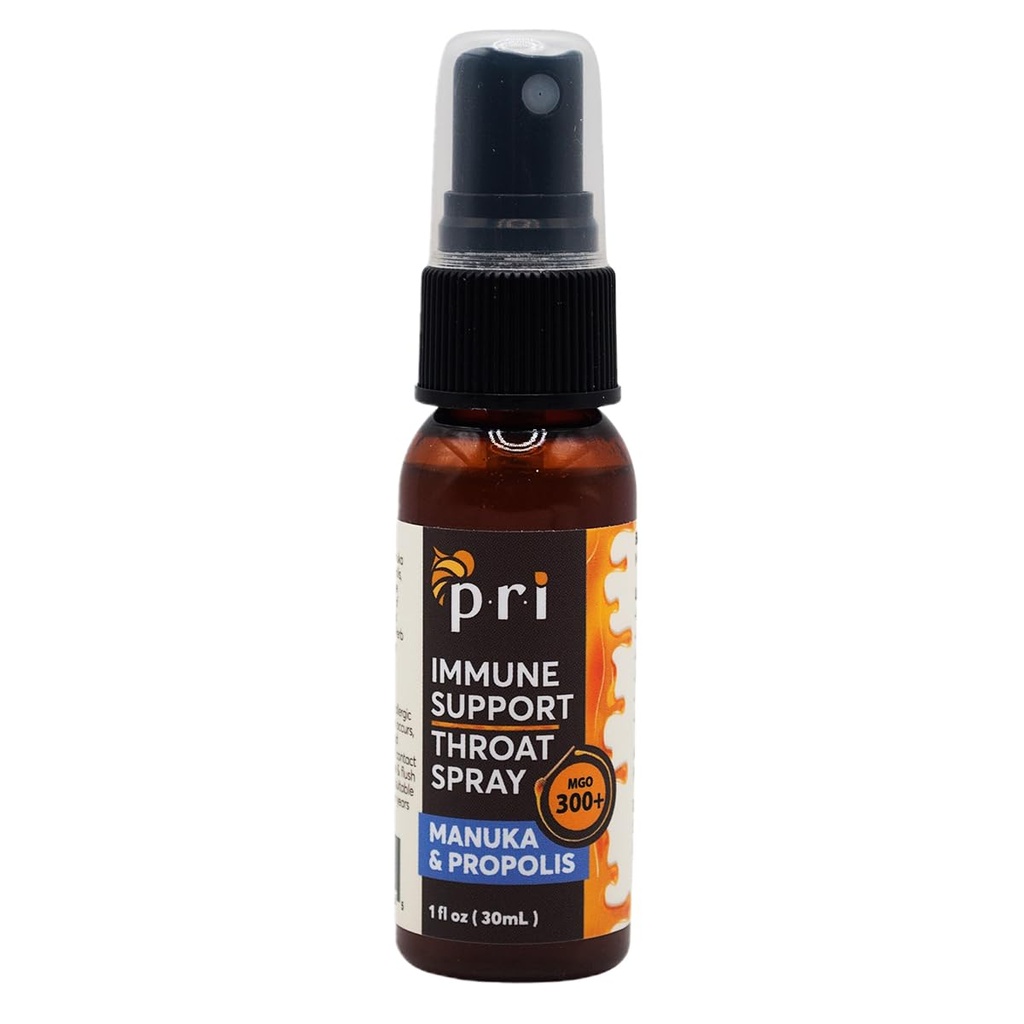 P.R.I Propolis Throat Spray med Manuka Honey, Sore Throat & immunforsvar, Frisk pebermynte Taste, 1oz
