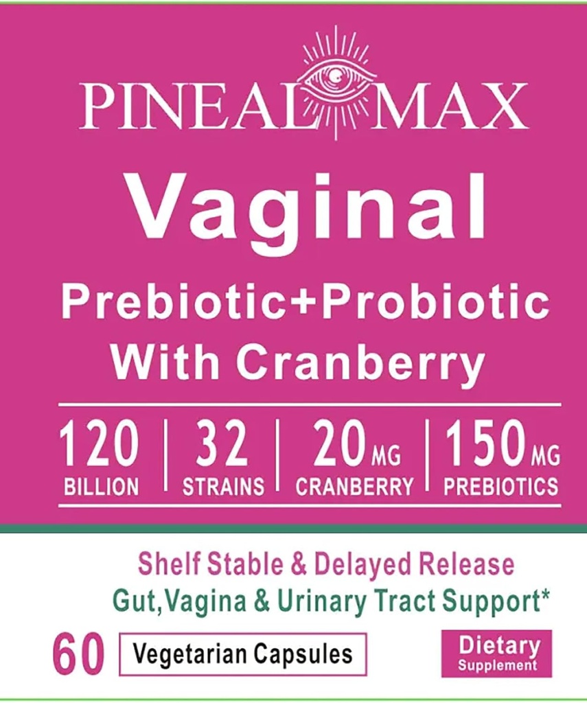 Vaginal Prebiotic + Probiotic med Cranberry, 120 Millioner CFU, 32 Stammer, 150mg Prebiotika