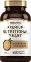 Piping Rock Nutritional Gær Tablets against 124; 500 Pills against 124; Forgyldt med vitamin B12 Complex