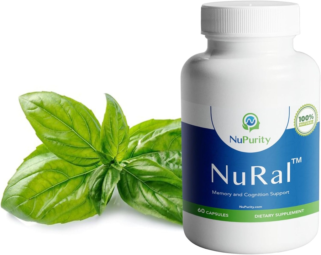 NuRal ™ Natural Brain Supplement Boost Memory, Focus og Brain Power med Organic Sage Extracts, Holy Basil, Bacopa Monnieri, Klinisk Proven Resultater