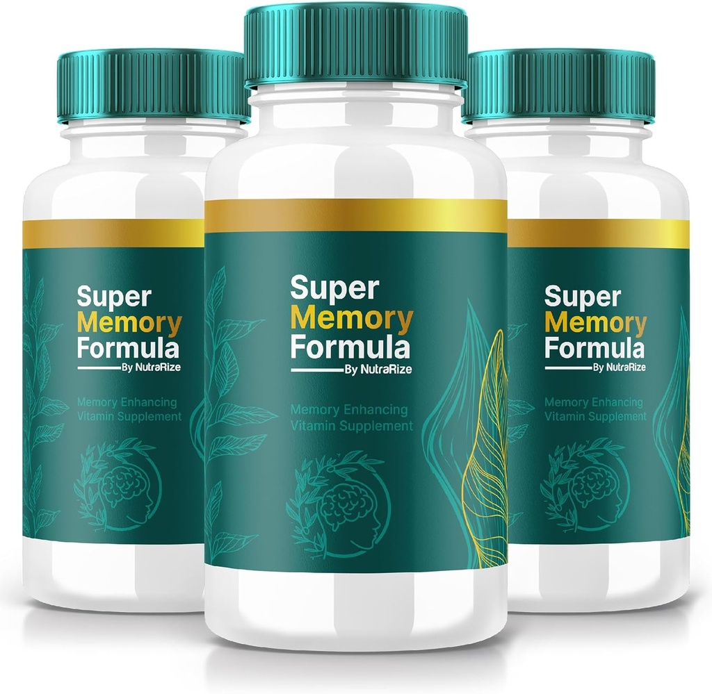 NutraRize (3 Pack) Super Memory Formel - daglige support kapsler med en balanceret blend for fokus, alertness, og hverdagsskarphed Medic124; Bare 2 Easy- to- Take Pills a Day (180 Kapsler)