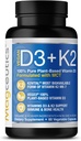 Vitamin D3 K2 with MCT, 5000 IU Vegan D3 & 100 mcg MK7 K2, Support Strong Bones and Immune Health - 60 Capsules (60 Days Supply)