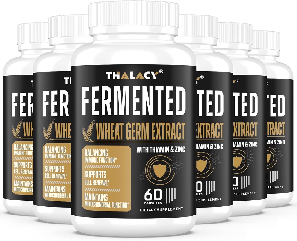 Spermidin Kosttilskud 13mg - 1300mg Hvede Germ Uddrag Kapsler Potent formel med højere spermidin indhold og zink til sund aldring, Dagligt immunsystem og Cell Fornyelse (6 Pack)