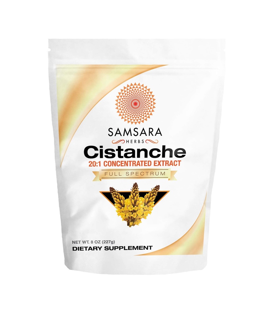Samsara Herbs Cistanche Extract Powder (8oz) 20: 1 Koncentration - Lavet i USA - 3. part testet - Styrke, Vitality & Mood (Kæmpe 2950mg Servering)