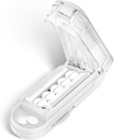 DUBSTAR Pill Cutter Splitter til små og små piller, Multiple Pill Cutters til små eller store piller, justerbar Pill Splitter med Centing Device og Blade Guard til Multi Tablets (Clear White)