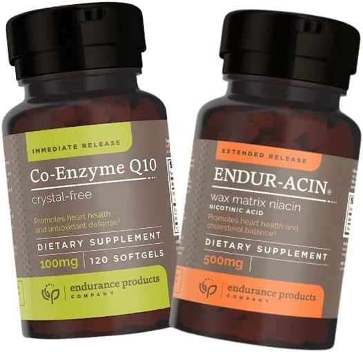 Co- Enzyme Q10 Krystal- Free (120 softgel) og Endur- Acin Niacin