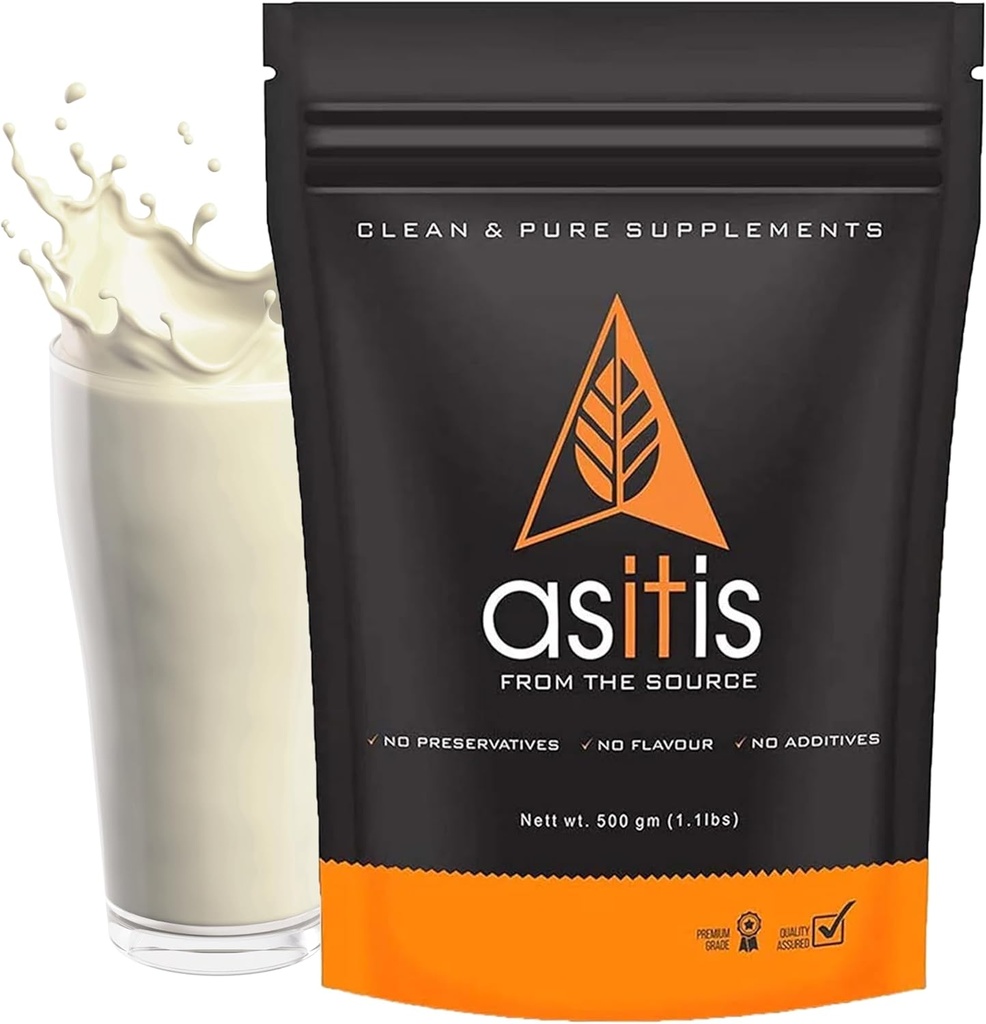 AS-IT-is Nutrition Whey Protein Concentrate 80% Unflavoured, Labdoor Certified No Preservatives Gluten-Free Non-GMO Unflavoured and Unsweetened (500gm/17.6 Oz)