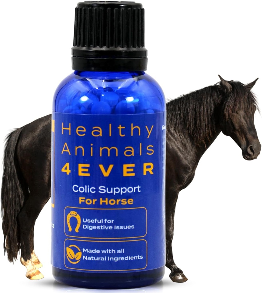 HA4E - Horse Colic Support - Reducerer abdominal smerte & Mavesmerter - Meget effektiv, Natural Homøopatisk supplement - 300 Tabletter