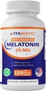 Vitamatisk melatonin 20 mg tabletter - Natural Berry Flavor - 120 vegetariske tabletter per flaske - 6 flasker (i alt 720)