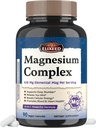 Chelated Magnesium Complex Supplement 960mg Per Serving, 10 Forms, Magnesium Glycinat, Citrate, Malat, Taurate & Mere, Support Sleep & Energy, High Absorption, 90 Vegan Caps