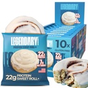 Legendary Foods 22g Protein Cinnamon Roll - Premium High Protien Bars, Lav Carb Meal Erstatning Snack, Lav Glycemic Index, Gluten Free Snacks - Sweet Zero Sugar, Keto og Diabetic Friendly 10- Pack