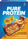 Pure Protein Bars, High Protein, Nutrious Snacks to Support Energy, Low Sugar, Gluten Free, Chokolade Peanut Butter, 1.76 Oz (Pack of 6)