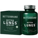 Betterbrand Bedre Lungs Health Pack - BetterLungs & BetterLungs Detox Tea Bundle - Daglig reporatory Health Supplement - 15X Herbal Tea Tasker + 60 Kapsler