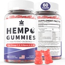 HempTotally Hamp Gummies 200mg, High Potency Vegan Hamp Oil med Omega 3 6 9, Vitamin A Buddy & B1, Zero Sugar, 60 Gummies, 30 Servere