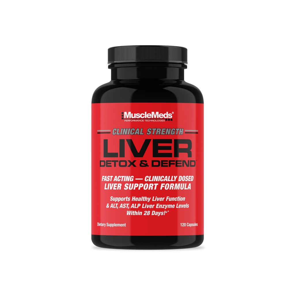 MuscleMeds Lever Detox & Defend, Rensning, Reparation Formel - Herbal Lever Support, NAC, Silymarin Milk Thistle, 60 Servere