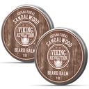 Viking Revolution Sandalwood Beard Balm - Beard Smør med Argan Oil, Beard blødgøringsmiddel til mænd med Jojoba Oil - Beard Moisturizer til mænd med bivoks - Beard Wax til mænd (2oz, 2 Pack)
