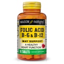 MASON NATURAL folinsyre med B, 6 & B, 12, 90 Day Supply, Understøtter normal hjerte sundhed og metaboliske funktion