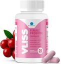 Dr. Robaina Women 's Daily Vaginal Probiotic + Cranberry & Pineapple, 5 B CFU Lactobacillus (rhamnosus, reuteri, gasseri, crispatus), pH Balance & Odor Control, C-vitamin & B- 12, 30 Veganske kapsler