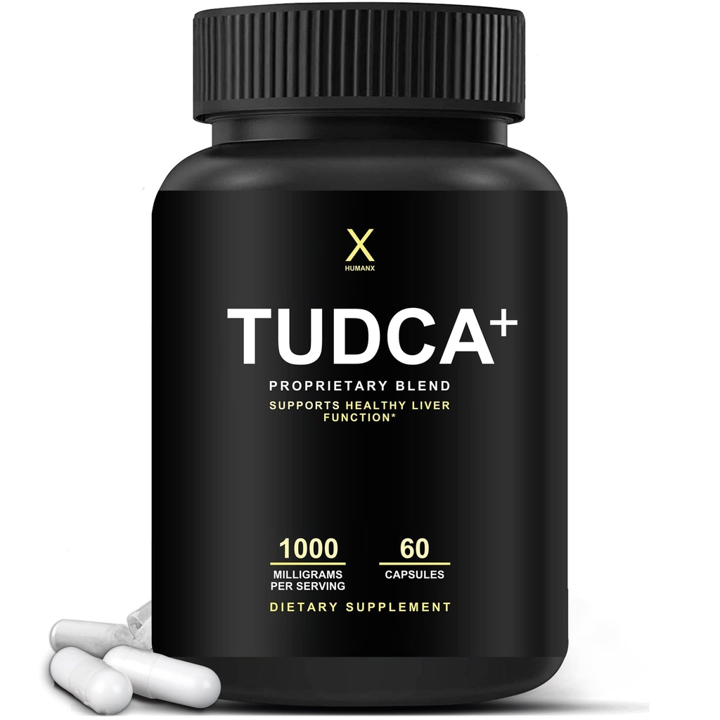 HUMANX TUDCA + 1000mg Bile Salte Lever Support, Lever og galdeblære Rengøring Supplement - Vegan, ikke GMO - USA gjort let at synke kapsler - Tauroursodeoxycholsyre Kosttilskud