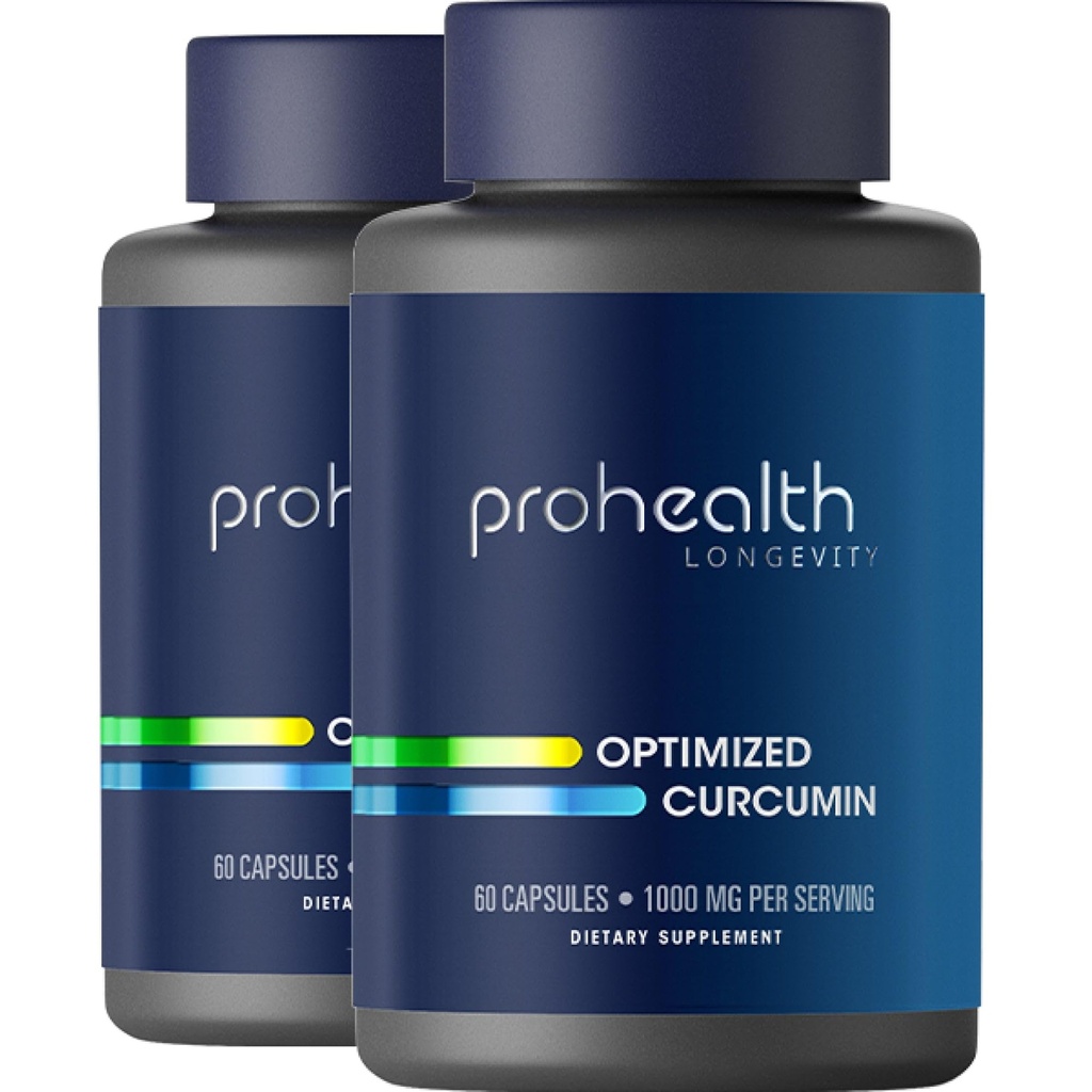ProHealth gurkemeje Curcumin Supplement: 285 gange mere Bioavailable- Udviklet af neuroforskere. 1000 mg Koncentreret Longvida Curcumin Extract Per servering (60 x 500 mg kapsler / flaske) 2 pakning