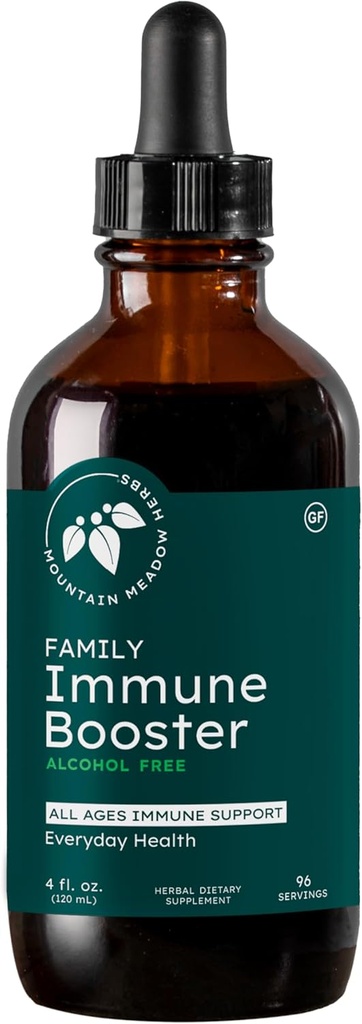 Mountain Meadow Herbs Family Immunbooster Uddrag med Sambucus Elderberry og Echinacea Meadow 124; Optimal immunsupport til hele familien; Tincture, 4 oz