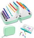 A8 Vandtæt Pill Organizer sæt, Twice- Daily Large Pill Organizer til syv dage, Pill Storage med 14 Color- Coded Pouches, Genanvendelige Travel Medicine Organizer