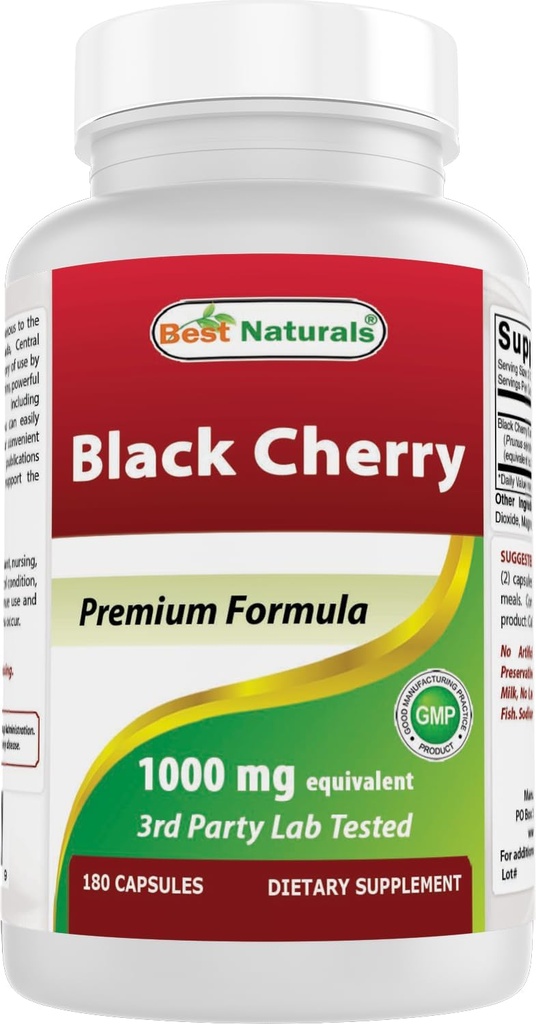 Bedste Naturals Black Cherry 1000 Mg Capsule, 180 Greve