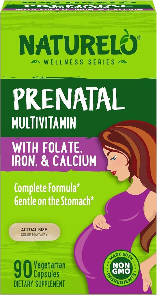 Naturelo, Prenatal Multivitamin Kapsler, 90 Greve