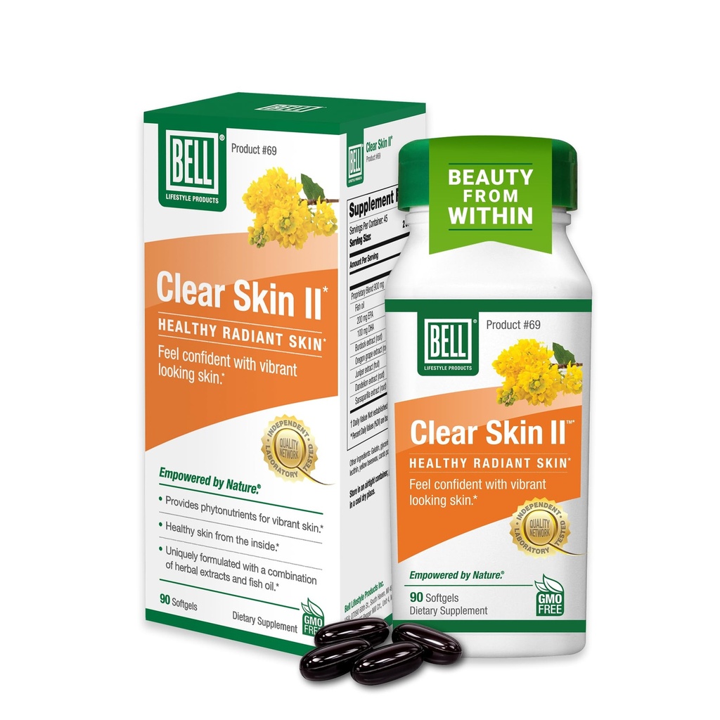 Bell Clear Skin Lifestyle Produkter af 124; Arbejder fra indersiden ved at give de næringsstoffer, der kræves for sunde, Vibrerende Hud af 124; Solgt direkte af producenten