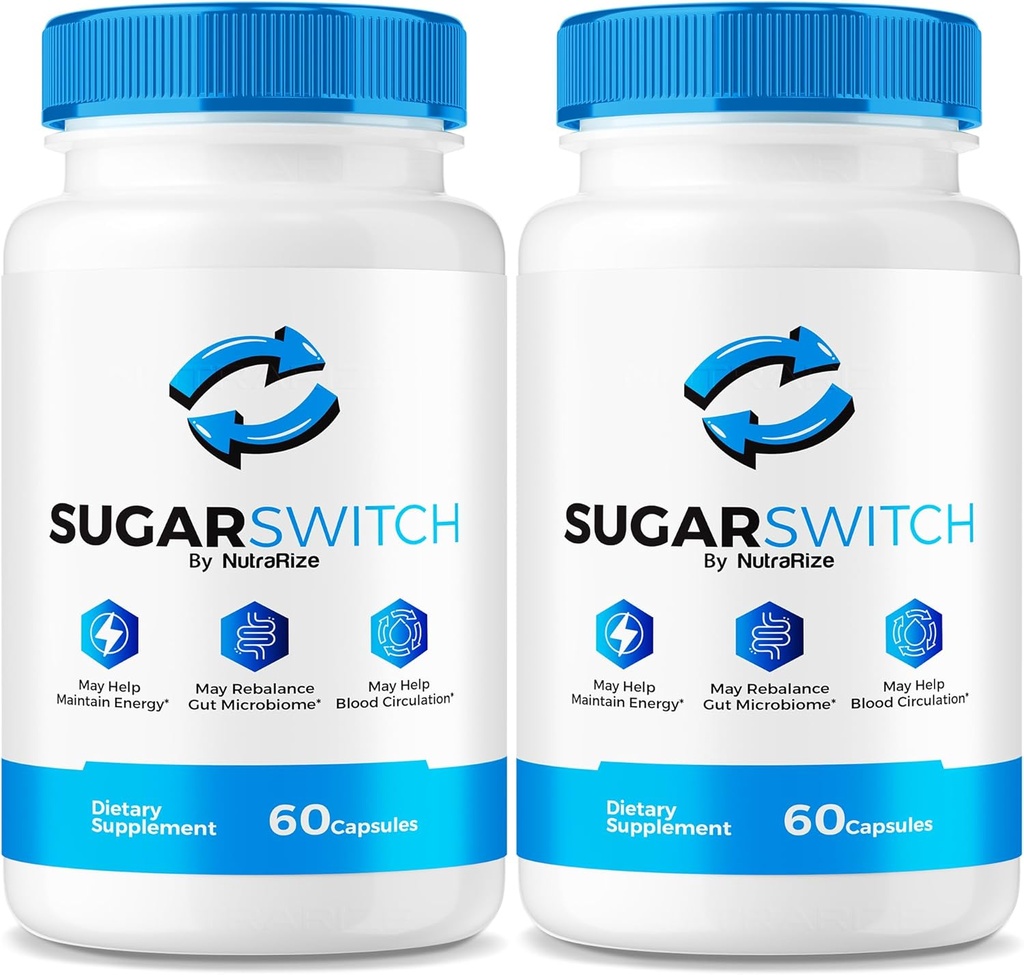 NutraRize (2 Pack) Sugar Switch piller, officielle SugarSwitch kapsler, All- Natural Blood Formel for sunde niveauer, Sugar Switch 24 Supplement, SugarSwitch 2 Pectin anmeldelser (120 Kapsler)