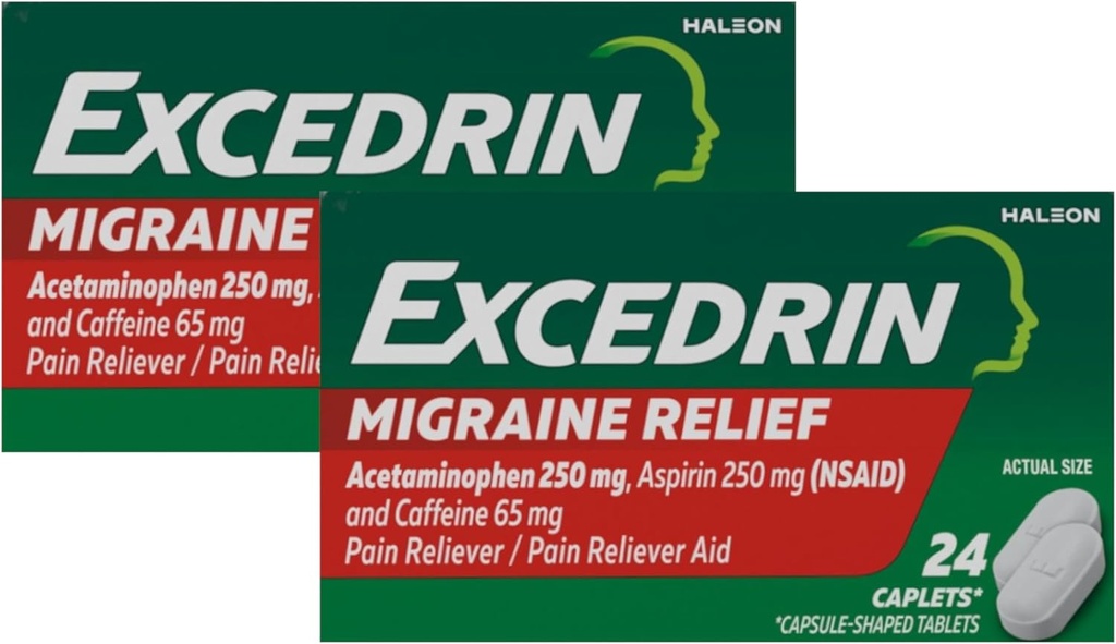 Extredrin Migræne Smerte Reliever Caplets, 24 Greve (pakke med 2)