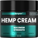Naturlig Hamp Cream med gurkemeje, Msm, Arnica - Hamp Cream Maksimal styrke til ubehag i ryggen, HIPS, Joints, Knees, Albuer - Maksimal fælles støtte med Hamp Oil Extract Gel - 4 oz
