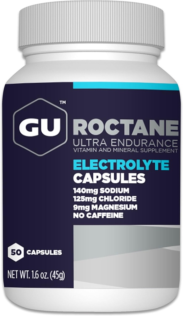 GU Energy Roctane Ultra Endurance Variety Pack; Electrolyte Capsules and BCAA Branch Chain Amino Acid with Vitamin B Capsules, 2 flasker (110 Total)