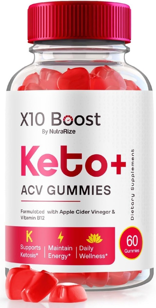 NutraRize X10 Boost Keto + ACV Gummies Avancerede vægttab, anmeldelser (60 Gummies)