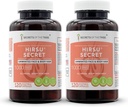 Hirsu Secret 120 Kapsler (2 stk.), 1000 mg, Saw Palmetto, Black Cohosh, Vitex, Spearmint, Lavendel, Green Tea. Uønsket ansigt og krop hår (2x120 kapsler)