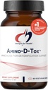 Design til sundhed Amino-D-tox - Amino Acid Detox + Lever Rengøring Support - Supplement Blend med Glycin, Calcium D glucarat, NAC + mere - Non- GMO (90 kapsler)
