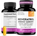 Sandhu 's Resveratrol med Berberine til Gut Health Budd124; fordøjelsestillæg til kvinder & mænd Buddha 124; Green Tea, Star Anise, DGL, Grape Seed Extract & Quercetin Buddha 124; Eases Bloating Buddha 124; 60 kapsler (pakke med 1)