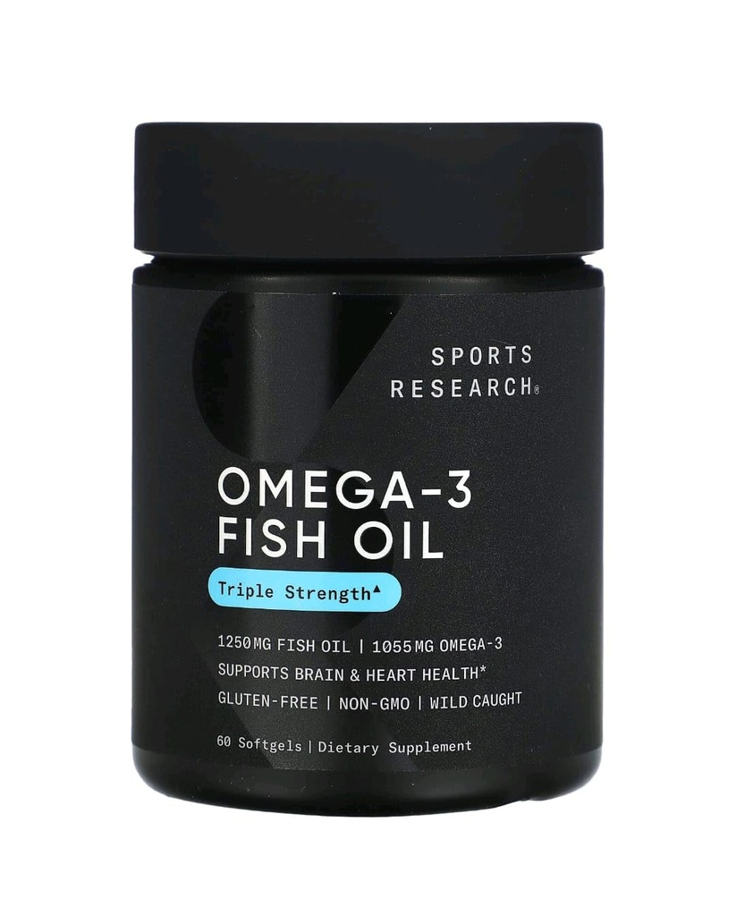Sportsforskning Omega-3 Fish Oil, Triple Strength, 60 Softgels