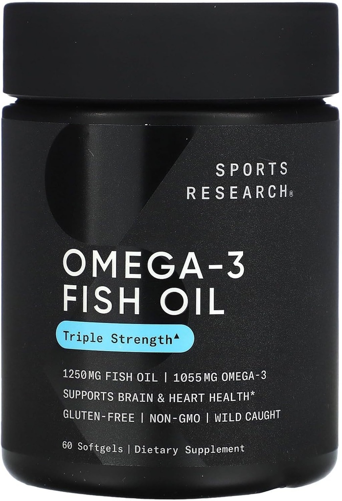 Sportsforskning Omega-3 Fish Oil, Triple Strength, 60 Softgels
