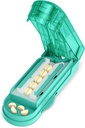 EN PIX Pill Pill Cutter Splitter til små og små piller, Medicin Cutter til at skære flere piller på et tidspunkt i halv, Klip til lille eller stor Pill med skjult Sharp rustfrit stål klinge, Cyan