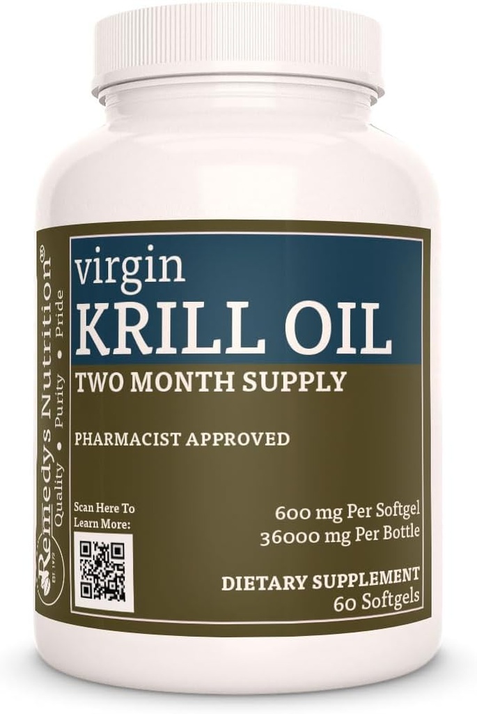Remedy 's Nutrition Virgin Krill Oil (Omega-3 fedtsyrer: EPA & DHA)