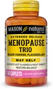 Mason Natural Menopause Trio: Black Cohosh, Flaxseed, & Soy (Extended Release) - Maj Allequate Hot Flashs & Night Sweats *, Understøtter sund Hormone Balance *, 30 kapsler