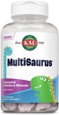 KAL MultiSaurus Kids Chewable Multivitaminer, 11 essentielle vitaminer og mineraler til børn, Blandet Berry Flavor, Gluten og Konserveringsfri, 90 Servering, 90 Dinosaur-formede Chewables