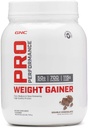 GNC Pro Performance Weight Gainer Protein Powder, 50g Protein, High Calorie, 700 kalorier, Understøtter masse og muskel Inddrivelse, MCT, BCAA, 3. part testet, Dobbelt chokolade, 6 Servere, 2,5 lbs